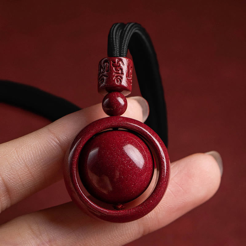 Fortune Jewel Cinnabar Om Mani Padme Hum PiXiu Blessing Lucky Bead Necklace Pendant