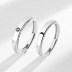 Fortune Jewel 925 Sterling Silver Sun Moon Protection Adjustable Couple Ring