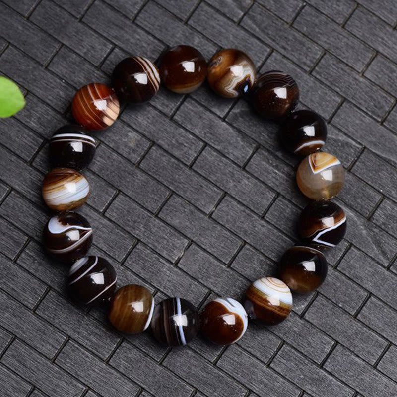 Fortune Jewel Tibetan Sardonyx Happiness Positive Bracelet