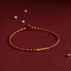 Fortune Jewel 14K Gold Plated Handmade Red Gold Rope King Kong Knot Braided Luck Bracelet