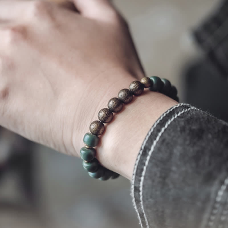 Fortune Jewel Tibetan Cyan Bodhi Seed Copper Success Bracelet