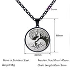 Fortune Jewel The Tree of Life Titanium Steel Connection Necklace Pendant
