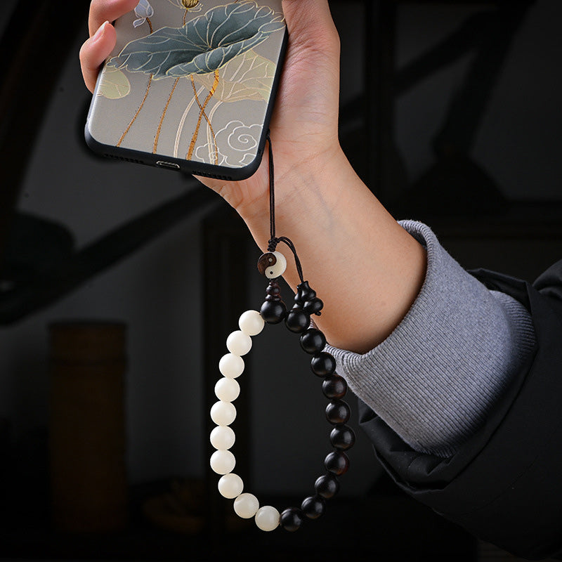 Fortune Jewel Ebony YinYang Protection Bracelet Decoration