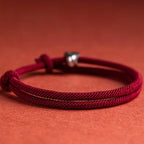 Fortune Jewel 925 Sterling Silver Fu Character Blessing Handmade Braided Bracelet