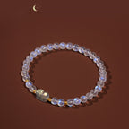 Fortune Jewel 925 Sterling Silver Plated Gold Natural Moonstone PiXiu Healing Bracelet