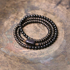 Fortune Jewel Rainbow Obsidian Ebony Wood Copper Healing Triple Wrap Bracelet