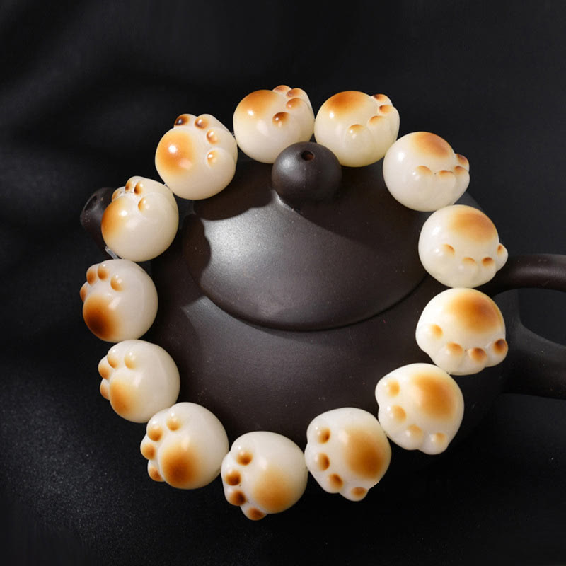 Fortune Jewel Cute Cat Paw Claw Bodhi Seed Peace Bracelet