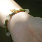 Fortune Jewel Green Bamboo Jade Lily of the Valley Wealth Bracelet