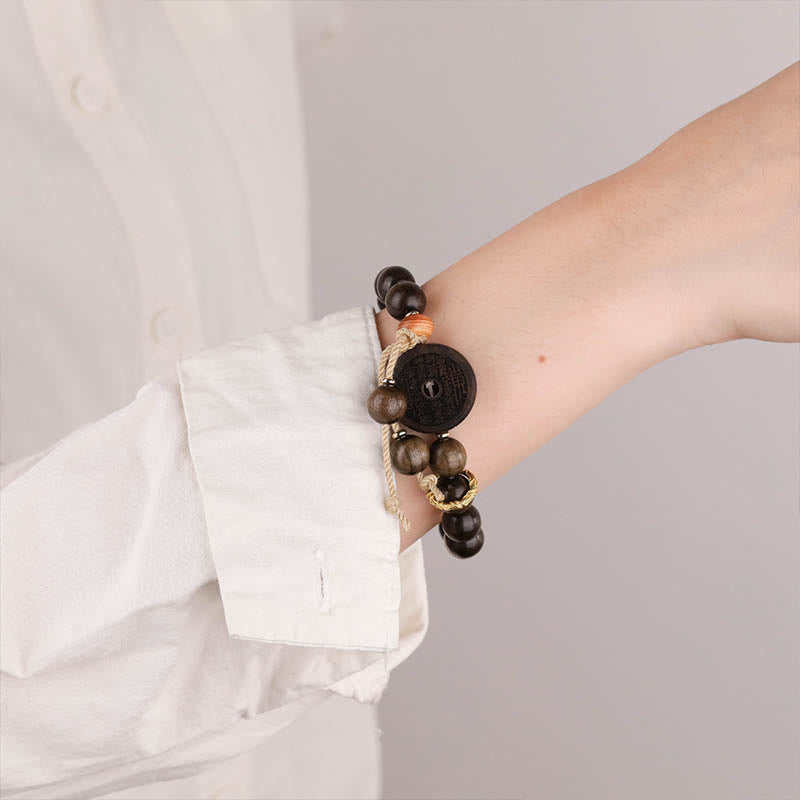 Fortune Jewel Ebony Wood Mountain Ghosts Spend Money Balance Bracelet