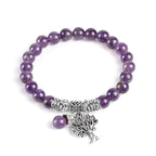 Fortune Jewel Natural Gemstone Tree of Life Lucky Charm Stretch Bracelet