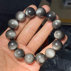 Fortune Jewel Natural Silver Sheen Obsidian Soothing Protection Bracelet