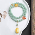 Fortune Jewel 925 Sterling Silver Natural Jade Amber Butterfly Luck Abundance Bracelet