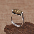 Fortune Jewel Tibet Om Mani Padme Hum Carved Design Purity Rotatable Ring