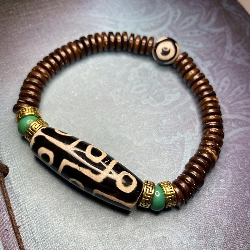 Fortune Jewel Tibetan Nine-Eye Dzi Bead Wealth Bracelet