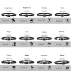 Fortune Jewel 12  Constellations of the Zodiac Black Onyx Adjustable Bracelet