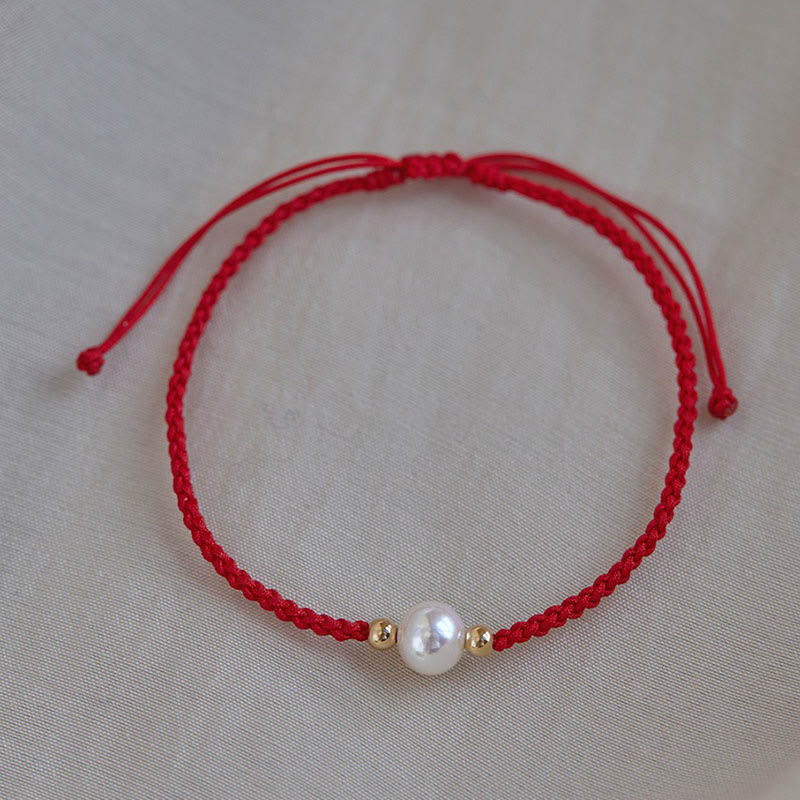 Fortune Jewel Natural Pearl Bead Luck Braid String Bracelet