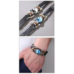 Fortune Jewel Yin Yang Leather Balance Bracelet
