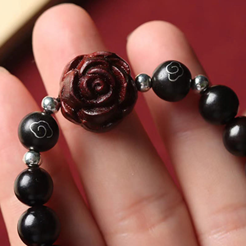 Fortune Jewel Small Leaf Red Sandalwood Sooth Bracelet