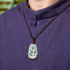 Fortune Jewel Natural Green Jade 12 Chinese Zodiac Luck Prosperity Necklace Pendant