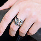 Fortune Jewel Dragon Pattern Protection Strength Adjustable Ring Fortune Jewel