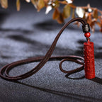 Fortune Jewel Tibetan Cinnabar Mantra Concentration String Necklace