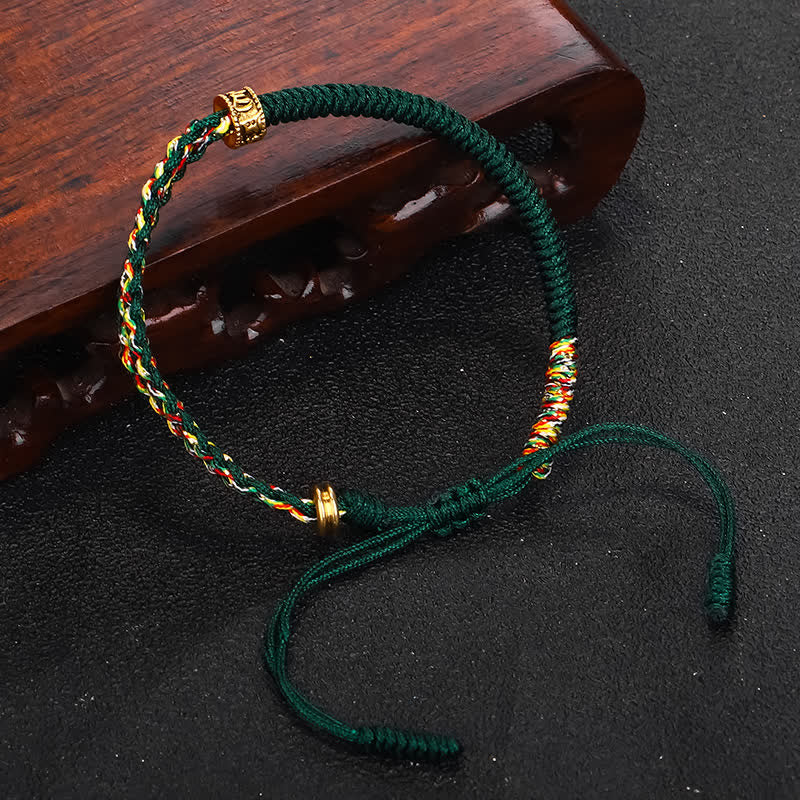 Fortune Jewel Om Mani Padme Hum Protection Luck String Bracelet