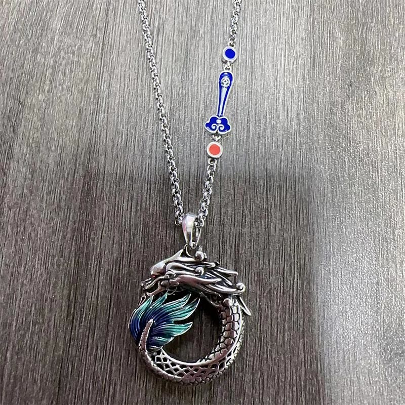 Fortune Jewel Tibetan Copper Dragon Strength Necklace