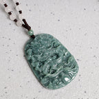 Buddha Stones Chinese Zodiac Dragon Jade Prosperity Necklace Bead String Pendant Fortune Jewel