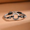 Fortune Jewel 999 Sterling Silver Fu Character Peace Buckle Copper Coin Auspicious Clouds Fortune Bracelet