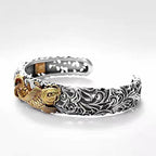 Fortune Jewel Koi Fish Grass Pattern Prosperity Wealth Bracelet Bangle