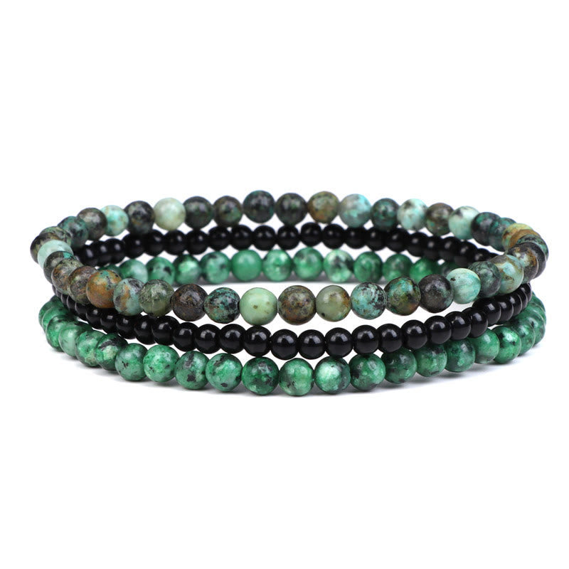 Fortune Jewel 3Pcs Natural Crystal Stone Inner Peace Spiritual Bracelet