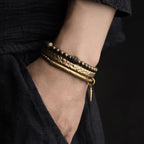 Fortune Jewel Lava Rock Stone Copper Balance Cuff Bracelet Bangle