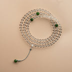 Fortune Jewel 108 Beads White Crystal Jade Meditation Bracelet Mala