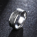 Fortune Jewel Vintage Wave Auspicious Clouds Engraved Pattern Titanium Steel Balance Ring