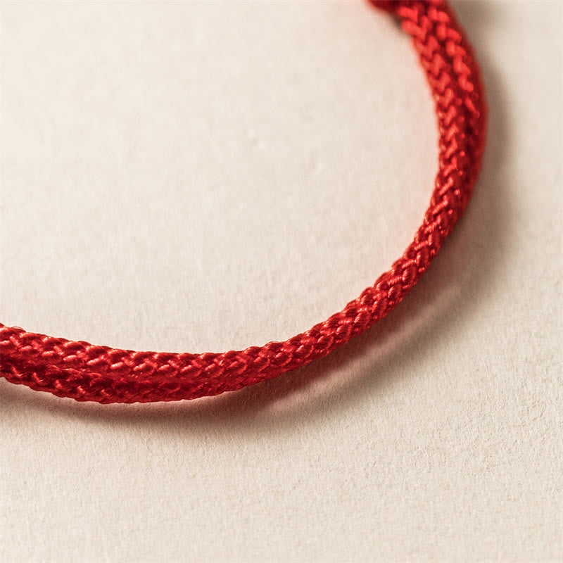 Fortune Jewel 925 Sterling Silver Year of the Dragon Luck Strength Red Rope Bracelet