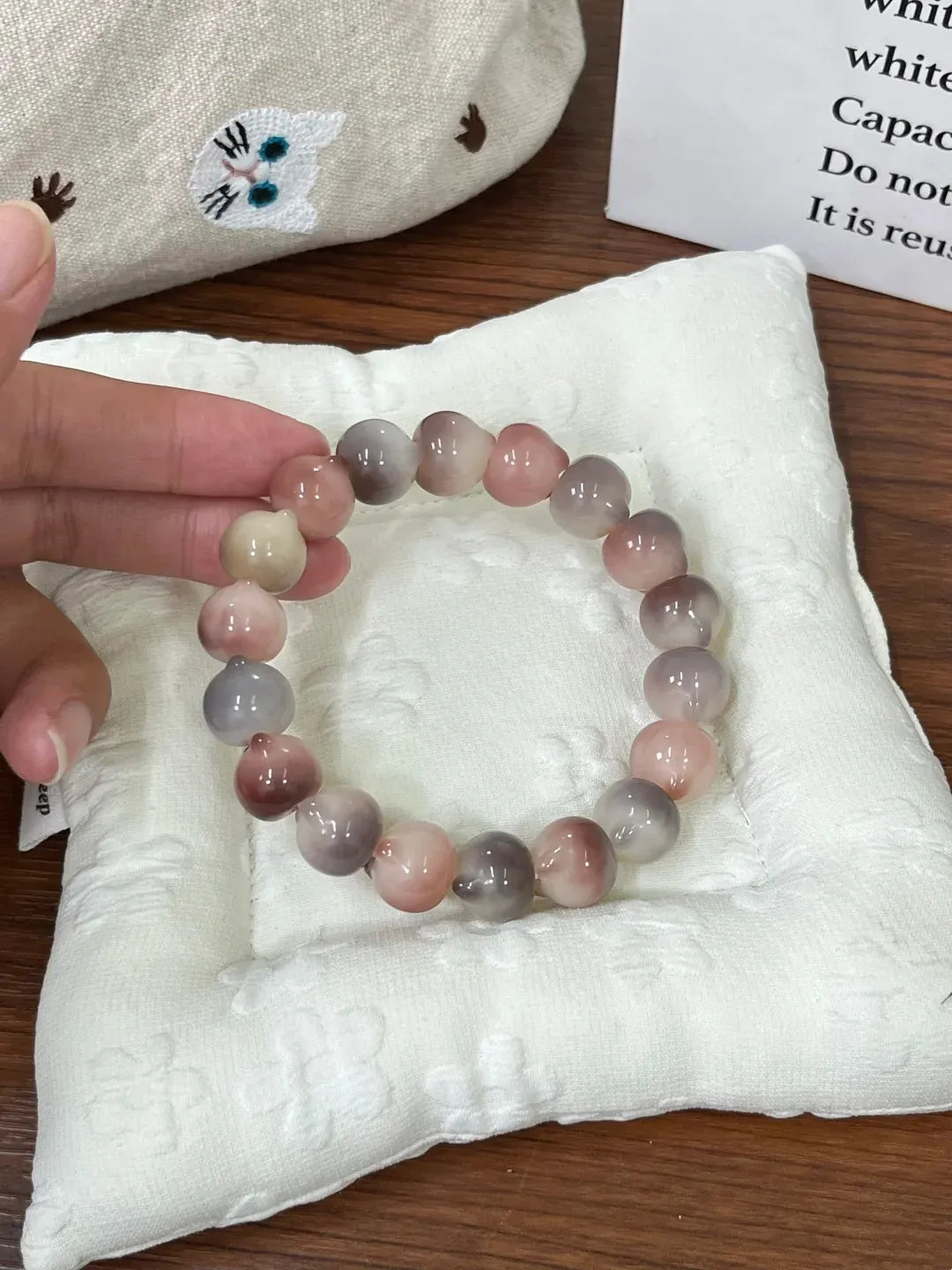 Grape-Toned Cat Face Bodhi Bracelet