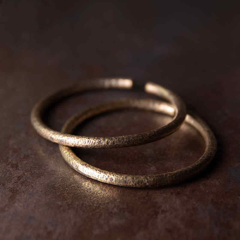 Fortune Jewel Rustic Design Copper Balance Adjustable Cuff Bracelet