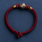 Fortune Jewel 925 Sterling Silver Tibet Handmade Om Mani Padme Hum Luck Protection King Kong Knot Braided Bracelet - Fortune Jewel