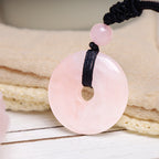 Fortune Jewel Lucky Coin Pendant Healing Crystal Gemstone Necklace