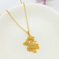 Fortune Jewel Gold Dragon Protection Necklace Pendant Fortune Jewel