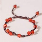 Fortune Jewel Red Agate Moss Agate Cinnabar Calm Bracelet