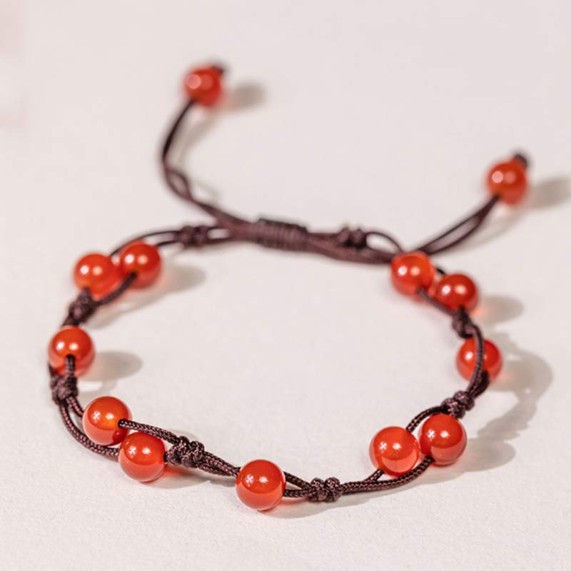 Fortune Jewel Red Agate Moss Agate Cinnabar Calm Bracelet