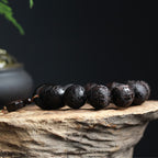 Fortune Jewel Ebony Wood Chinese Character Yin Yang Engraved Gourd Balance Bracelet Fortune Jewel