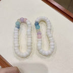Buddha3bodhi 12mm Angled-Cut White Bodhi Bracelet with Rainbow Cat's Eye Beads