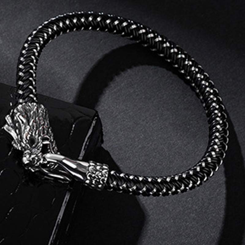 Fortune Jewel Dragon Titanium Steel Protection Luck Bracelet Fortune Jewel