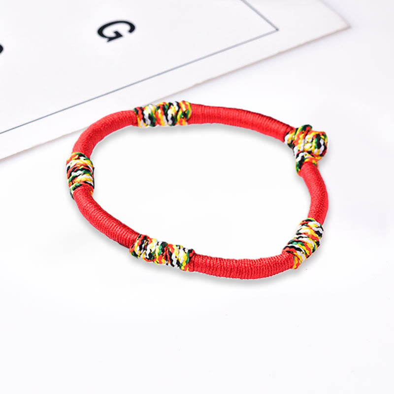 Fortune Jewel Tibetan Handmade Colorful King Kong Knot Lucky Protection Braid String Bracelet