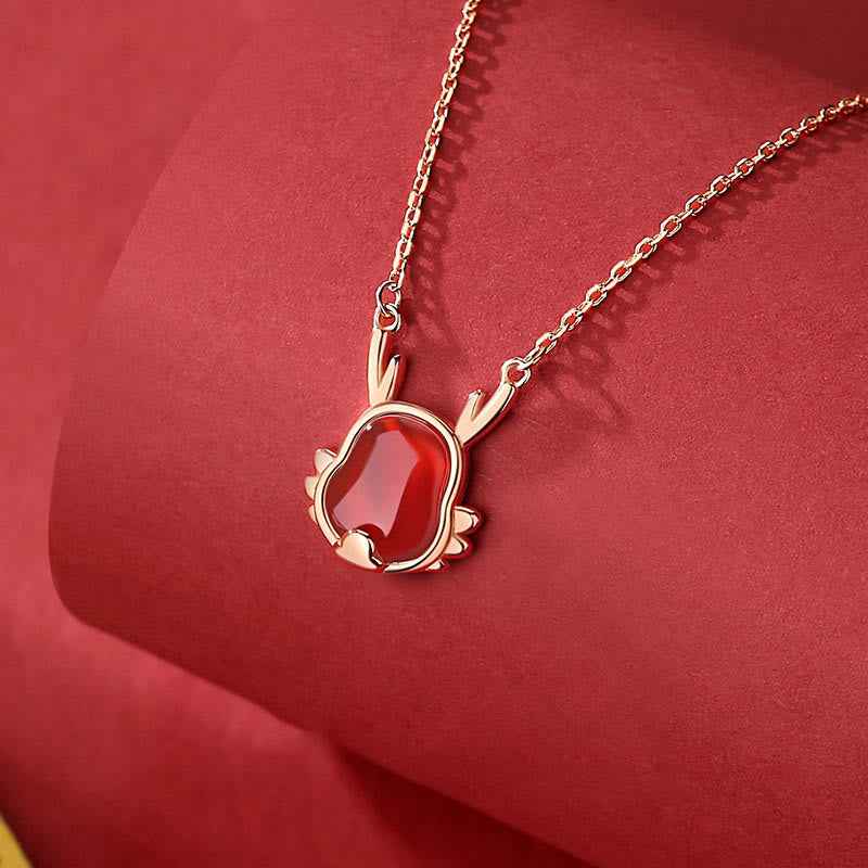 ❗❗❗A Flash Sale- Fortune Jewel 925 Sterling Silver Year of the Dragon Natural Red Agate Dragon Attract Fortune Fu Character Strength Bracelet Necklace Pendant Earrings