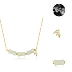 Fortune Jewel 925 Sterling Silver Hetian Jade Bamboo Fu Character Prosperity Necklace Pendant Bracelet