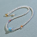 Fortune Jewel 925 Sterling Silver Natural Pearl Larimar Sincerity Necklace Pendant