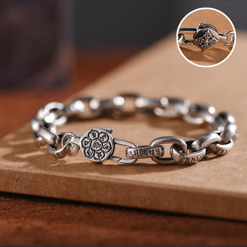 Fortune Jewel 925 Sterling Silver Six True Words Wisdom Calm Bracelet